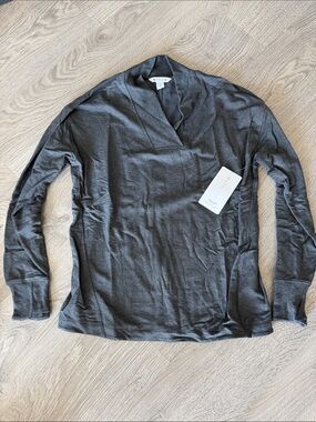 Athleta Charcoal Gray V-Neck Sweater